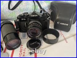 Vintage CANON F-1 SLR Film Camera with FD 50mm F1.4 SSC Lens + Accessories GREAT