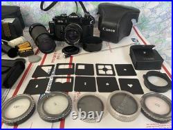 Vintage CANON F-1 SLR Film Camera with FD 50mm F1.4 SSC Lens + Accessories GREAT