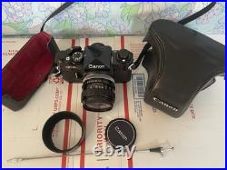 Vintage CANON F-1 SLR Film Camera with FD 50mm F1.4 SSC Lens + Accessories GREAT