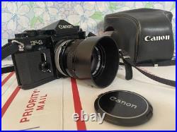 Vintage CANON F-1 SLR Film Camera with FD 50mm F1.4 SSC Lens + Accessories GREAT