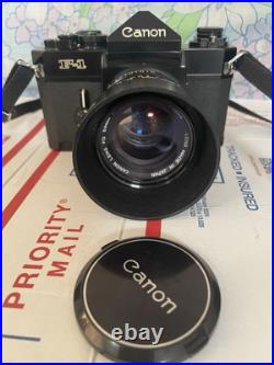 Vintage CANON F-1 SLR Film Camera with FD 50mm F1.4 SSC Lens + Accessories GREAT