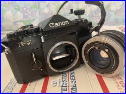 Vintage CANON F-1 SLR Film Camera with FD 50mm F1.4 SSC Lens + Accessories GREAT