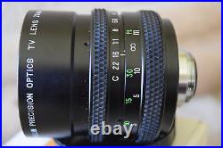 Vintage CCTV PRECISION OPTICS JL7513 FFL Camera Lens 1 Format 75mm F1.3 TV Lens