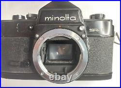 Vintage Camera Black Minolta SR-1 Lens 53/2 Auto Rokkor PF with Case Working