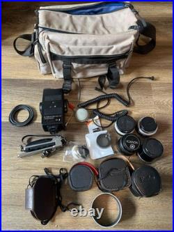 Vintage Camera Equipment Lot, Canon Tiffen Lens, Kenko, Rokinon, Lot As Is