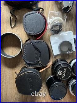 Vintage Camera Equipment Lot, Canon Tiffen Lens, Kenko, Rokinon, Lot As Is