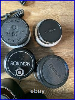 Vintage Camera Equipment Lot, Canon Tiffen Lens, Kenko, Rokinon, Lot As Is