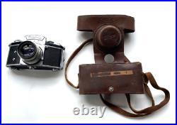 Vintage Camera Exakta II Leather Case Zeiss Jena Biotar 12 5.8cm f 5.8cm lens