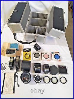 Vintage Camera & Lens Accessories incl Hoya Prisma Panagor Soligor +Case +Flash
