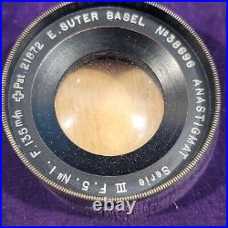 Vintage Camera Lens E Suter Basel No. 38696 Anastigmat