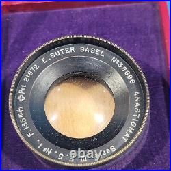 Vintage Camera Lens E Suter Basel No. 38696 Anastigmat