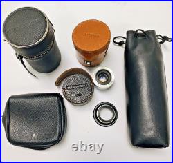 Vintage Camera Lens Pouch Soligor Nikon Miranda Argus 50mm f2.8 AGFA 30mm Hood