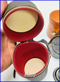 Vintage Camera Lens Pouch Soligor Nikon Miranda Argus 50mm f2.8 AGFA 30mm Hood