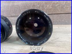Vintage Camera Lot Of 3 Lenses Minolta Rokkor-x 50mm Soligor 35-200mm CPC 28mm