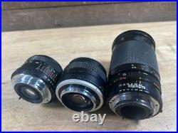 Vintage Camera Lot Of 3 Lenses Minolta Rokkor-x 50mm Soligor 35-200mm CPC 28mm