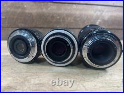 Vintage Camera Lot Of 3 Lenses Minolta Rokkor-x 50mm Soligor 35-200mm CPC 28mm