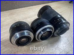Vintage Camera Lot Of 3 Lenses Minolta Rokkor-x 50mm Soligor 35-200mm CPC 28mm