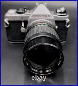 Vintage Camera Pentax ME Super 35mm with 135mm Lens Clean Works