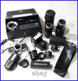 Vintage Camera Photography Accessories Lot. Body, Lenses, Flash, Etc. Not Tested