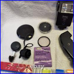 Vintage Cannon AE-1 Manual 50mm Lens Camera With Soligor 200m Macro Lens