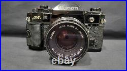 Vintage Canon A-1 35mm Film Camera with FD 50mm 118 lens