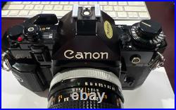 Vintage Canon A-1 35mm Film SLR Camera with FD 50mm F1.8 Lens MINT CONDITION