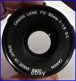 Vintage Canon A-1 35mm Film SLR Camera with FD 50mm F1.8 Lens MINT CONDITION