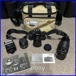 Vintage Canon A-1 35mm SLR Film Camera With Lens & Accessories Lots Of Extras