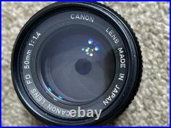 Vintage Canon A-1 35mm SLR Film Camera With Lens & Accessories Lots Of Extras