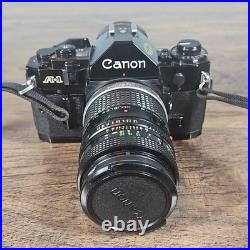 Vintage Canon A-1 Camera with Tokina Doubler & 50mm Lens Tested & Works