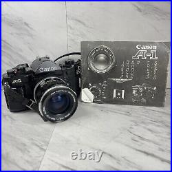 Vintage Canon A-1 Film Camera with Canon FL 35mm f2.5 Wide Angle Lens & Manual