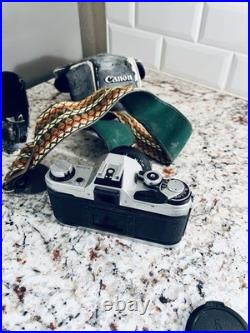 Vintage Canon AE-1 35mm Film Camera Japan FD 50mm 1.8 Lens Strap & Case Kit