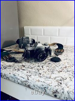 Vintage Canon AE-1 35mm Film Camera Japan FD 50mm 1.8 Lens Strap & Case Kit