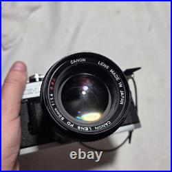 Vintage Canon AE-1 35mm Film Camera with Canon FD 50mm f1.4 SSC Lens SLR UNTESTED