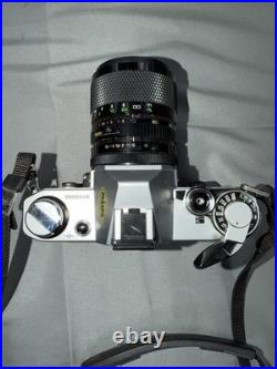 Vintage Canon AE-1 35mm Film SLR Camera Silver Soligor 35-70mm Lens Japan