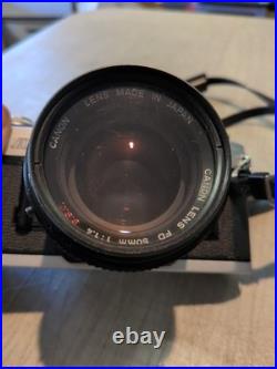 Vintage Canon AE-1 35mm Manual SLR Film Camera Bundle With 50mm Lens Strap & Case