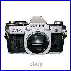 Vintage Canon AE-1 35mm SLR Camera Bundle 3 Lens, Flash, Film, Handle, Unvested