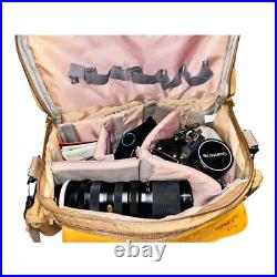 Vintage Canon AE-1 35mm SLR Camera Bundle 3 Lens, Flash, Film, Handle, Unvested