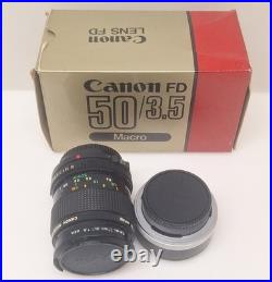 Vintage Canon AE-1 35mm SLR Camera Bundle 50mm Lenses 188A Flash Extension Tube