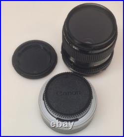 Vintage Canon AE-1 35mm SLR Camera Bundle 50mm Lenses 188A Flash Extension Tube