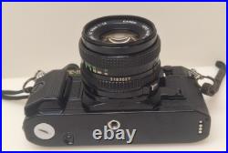 Vintage Canon AE-1 35mm SLR Camera Bundle 50mm Lenses 188A Flash Extension Tube