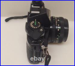 Vintage Canon AE-1 35mm SLR Camera Bundle 50mm Lenses 188A Flash Extension Tube