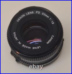 Vintage Canon AE-1 35mm SLR Camera Bundle 50mm Lenses 188A Flash Extension Tube