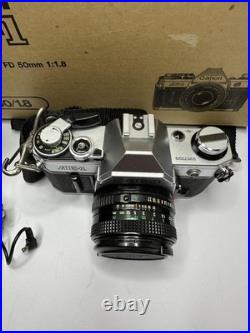 Vintage Canon AE-1 35mm SLR Camera FD 50mm f/1.8 Speedlite 155A Vivitar 70-150