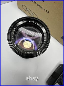 Vintage Canon AE-1 35mm SLR Camera FD 50mm f/1.8 Speedlite 155A Vivitar 70-150