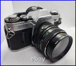 Vintage Canon AE-1 35mm SLR Film Camera w 50mm f/1.8 Lens + More All Working