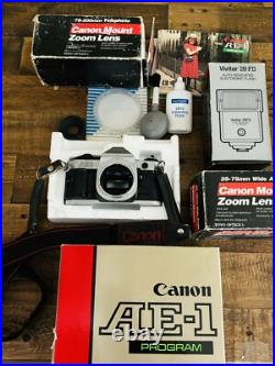 Vintage Canon AE-1 35mm SLR Film Camera with 2 Lens, Flash WithOriginal Box