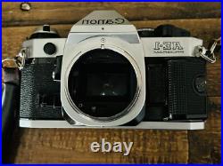 Vintage Canon AE-1 35mm SLR Film Camera with 2 Lens, Flash WithOriginal Box