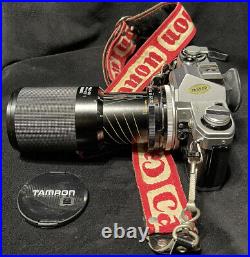Vintage Canon AE-1 35mm SLR Film Camera with Canon 80mm zoom Lens
