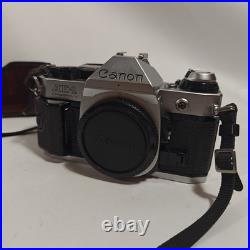 Vintage Canon AE-1 35mm SLR Film Camera with2 Lenses 135mm 1 2.8 & 28mm 1 2.8 Sc